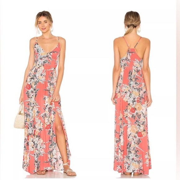 Free People / Through the Cine Printed Maxi Dress size Large - Picture 1 of 15